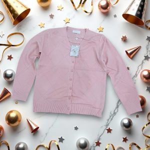 เสื้อไหมพรมคาร์ดิแกนสีชมพู